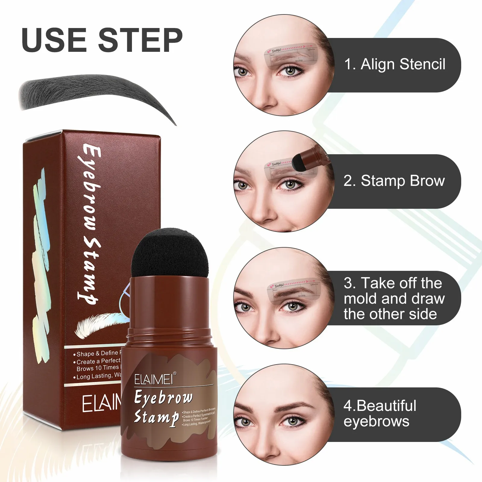

ELAIMEI Hairline Filling And Repairing Eyebrow Powder Eyebrow Card Eyebrow Printing Eyebrow Powder Modifying Shadow Powder