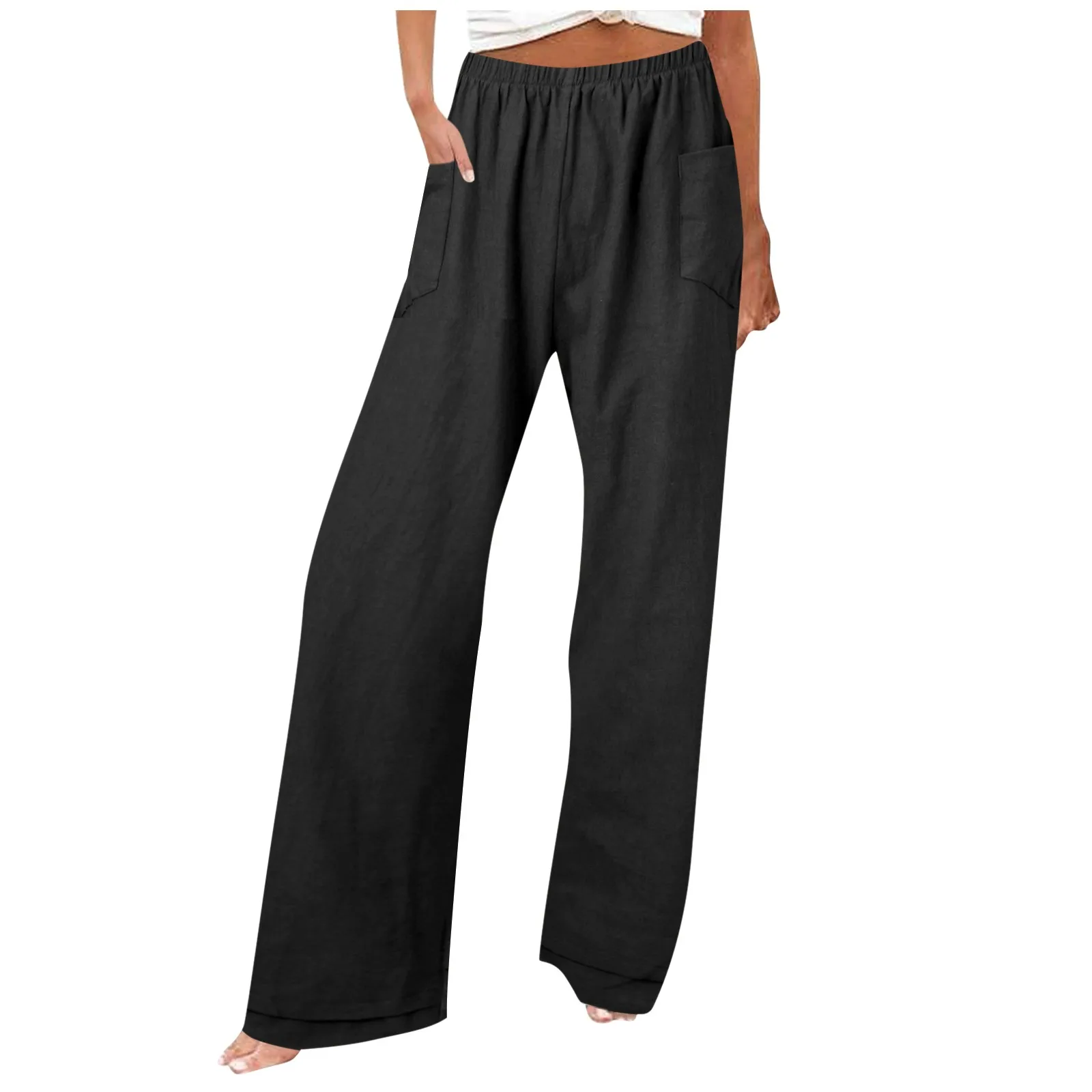 

women pants Full Length Loose Suit Female Wide Leg Pants Casual Solid Color Women's Pants High Waist Black Trouser pantalones