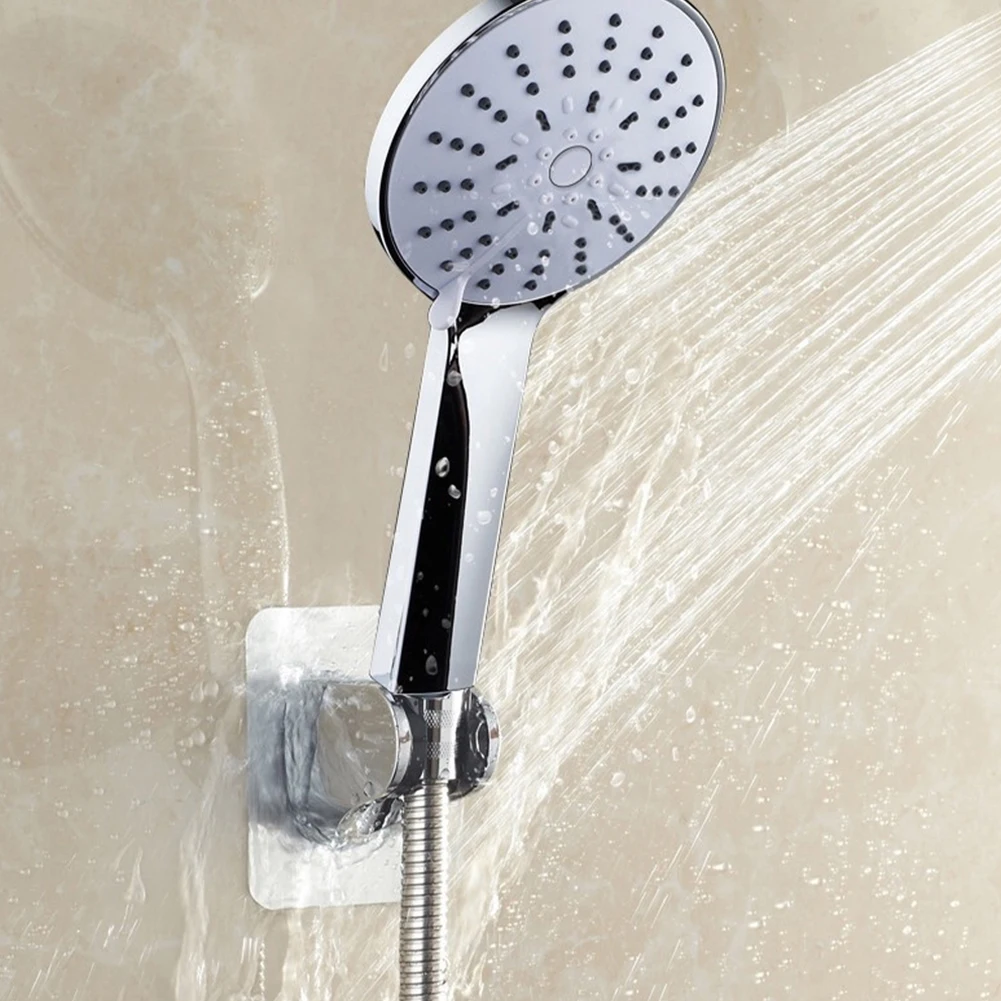 

High Quality Bathroom Shower Bracket Head Holder 9.5x7x6cm Adjustable Direction Fit Smooth Surfaces Punching-free