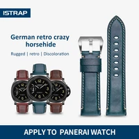 high quality crazy cowhide leather watch strap 22mm 24mm 26mm fashion soft watch accessories watchband for panerai watch band