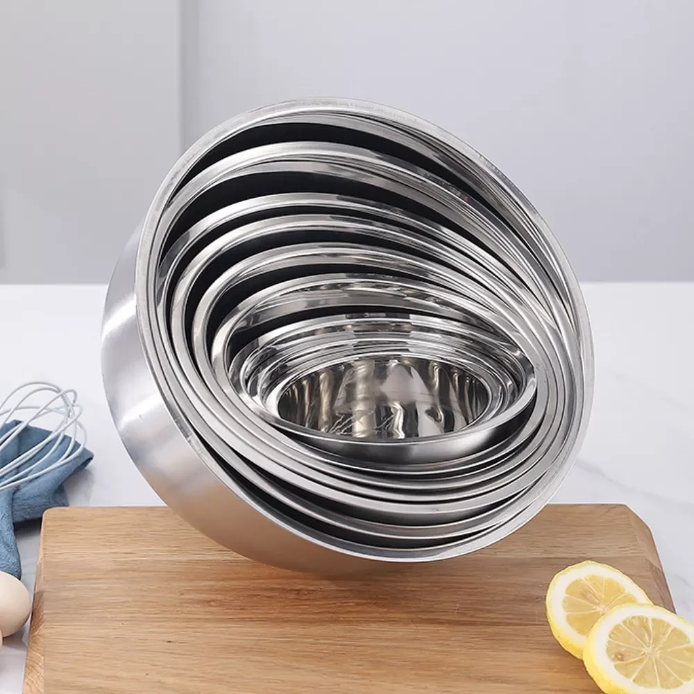 

5pcs Stainless Steel Bowls Set 1.5-5L Capacity Nesting Mixing Bowl Kitchen Cooking Salad Bowls Vegetable Food Storage Container