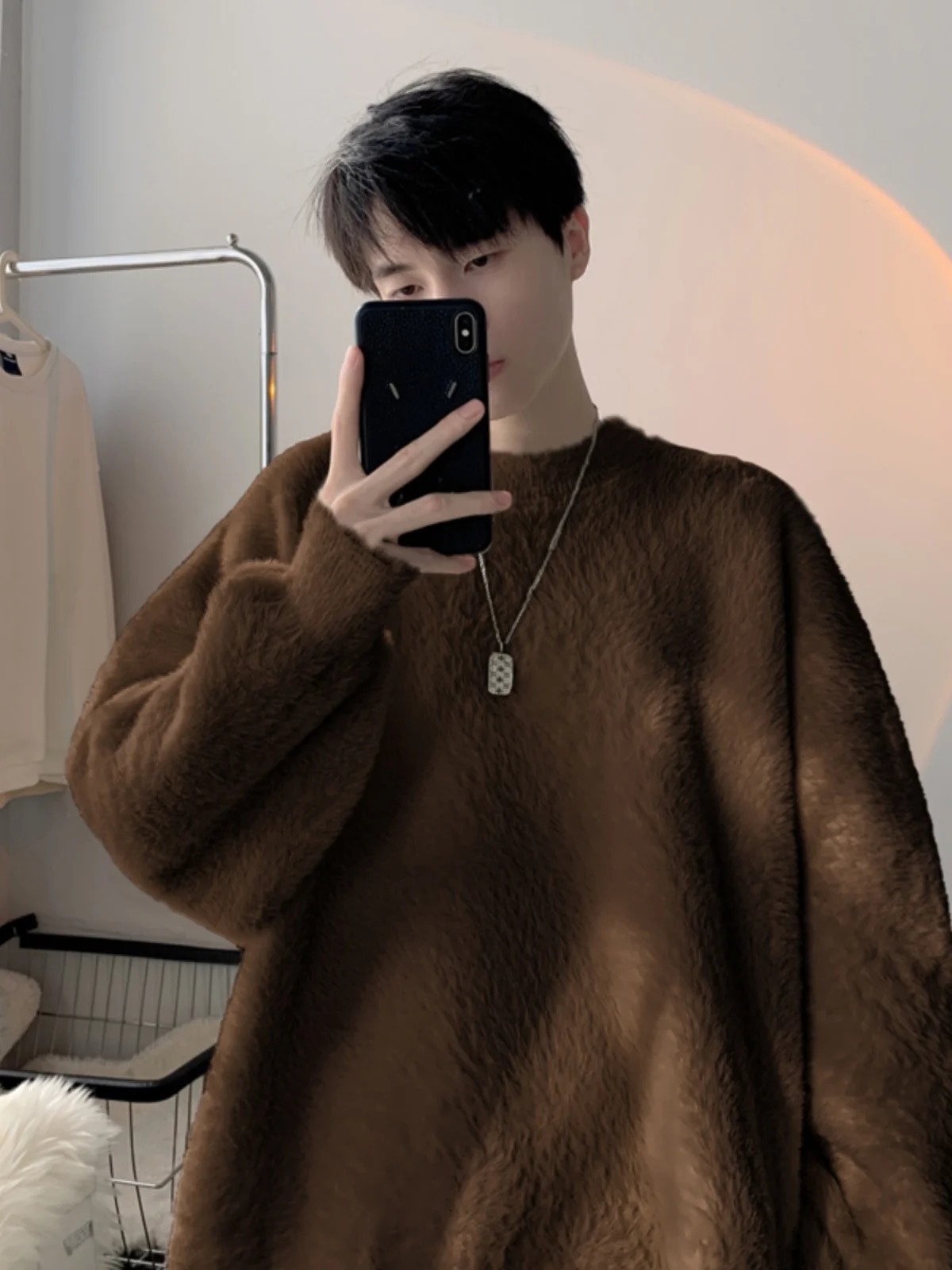 Мужской свитер 2024 зимний новый утолщенный свободный американский модный бренд