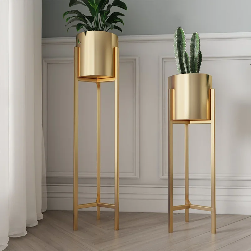 

Nordic Gold Plant Stand High Temperature Paint Storage Shelf Solid Weight Bearing Planter Stand Home Decor Flower Stand