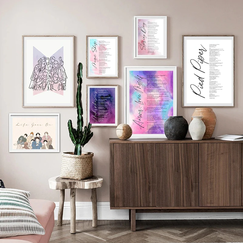 Настенные картины Kpop с музыкой и звездами Картина на холсте Постер Life Go On лучший