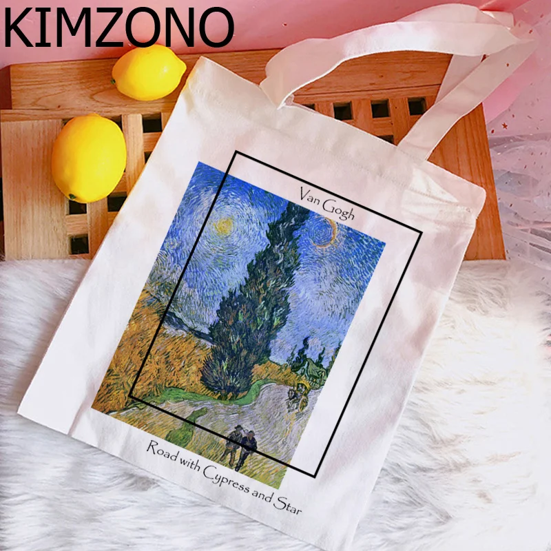 

Сумка для покупок Van Gogh, сумка-тоут для продуктов, Женская Холщовая Сумка, сумка-шоппер, сумка-тоут, ремешок