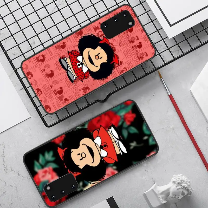

YNDFCNB Mafalda Phone Case for Samsung S20 lite S21 S10 S9 plus for Redmi Note8 9pro for Huawei Y6 cover