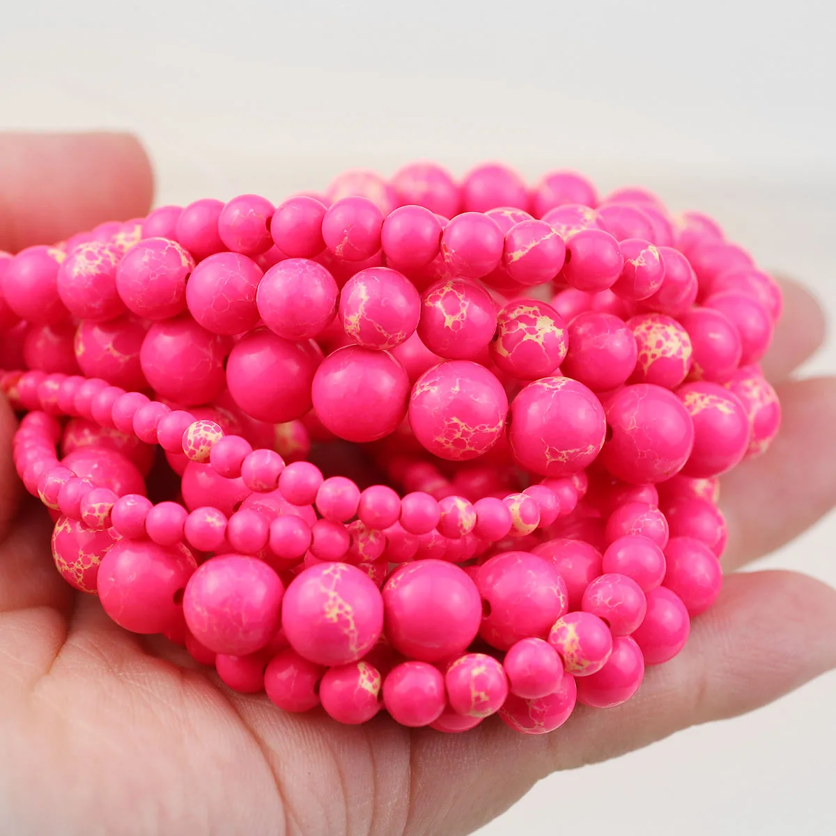 4/6/8/10mm Fruit Green Synthetic Imperial Turquoise Round Loose Beads For Jewelry Making DIY Bracelet Earrings Accessories