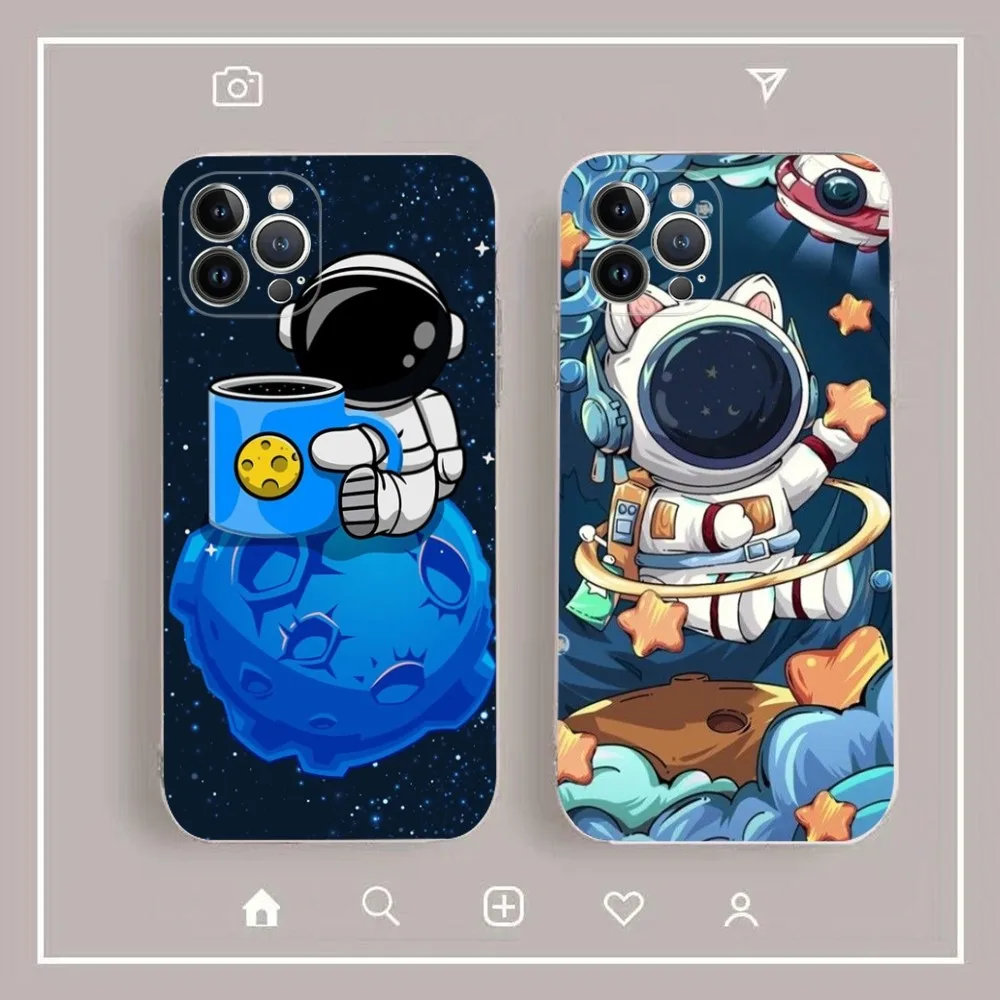

Space Astronaut Phone Case For IPhone 15 14 11 12 13 Mini Pro XS Max Cover 6 7 8 Plus X XR SE 2020 Funda Shell