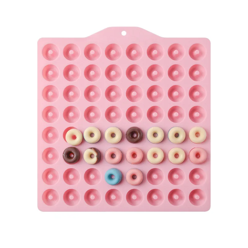 

64 Even Donut Mold Silicone Molds For Pastry Non-Stick Donut Baking Pan Decoration Tools Tray Biscuit Bagels Muffins Maker