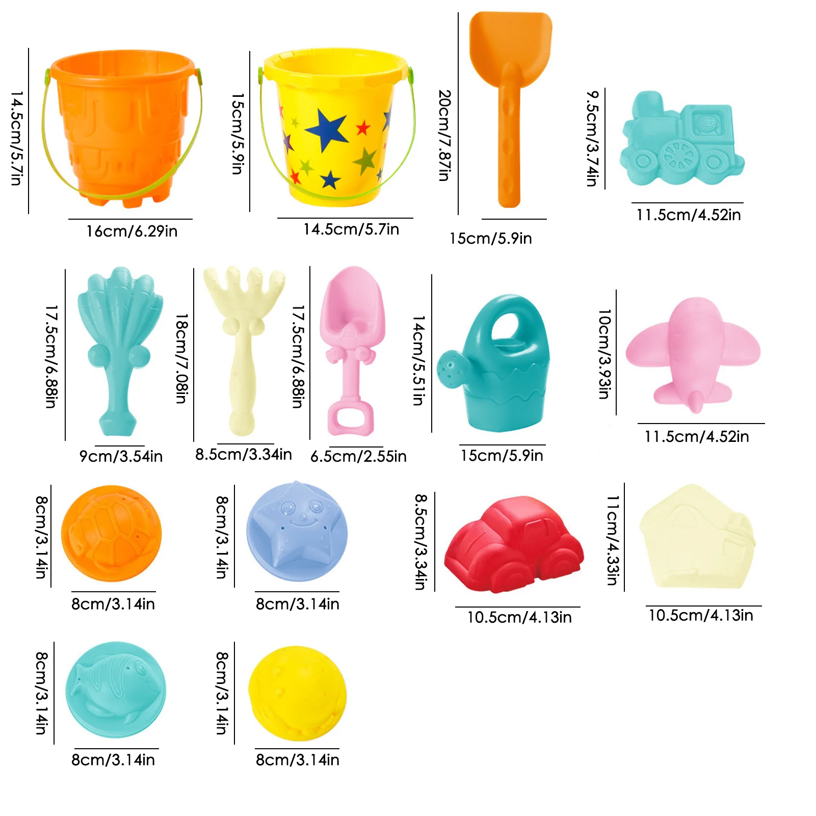 Набор из 15 предметов для детей песочные игрушки с пляжным комплектом лопат