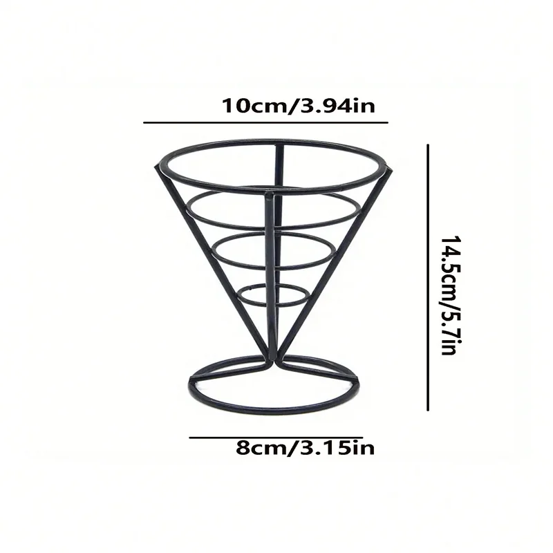 Черная Железная конусная подставка для рыбы и чипсов 1 шт.