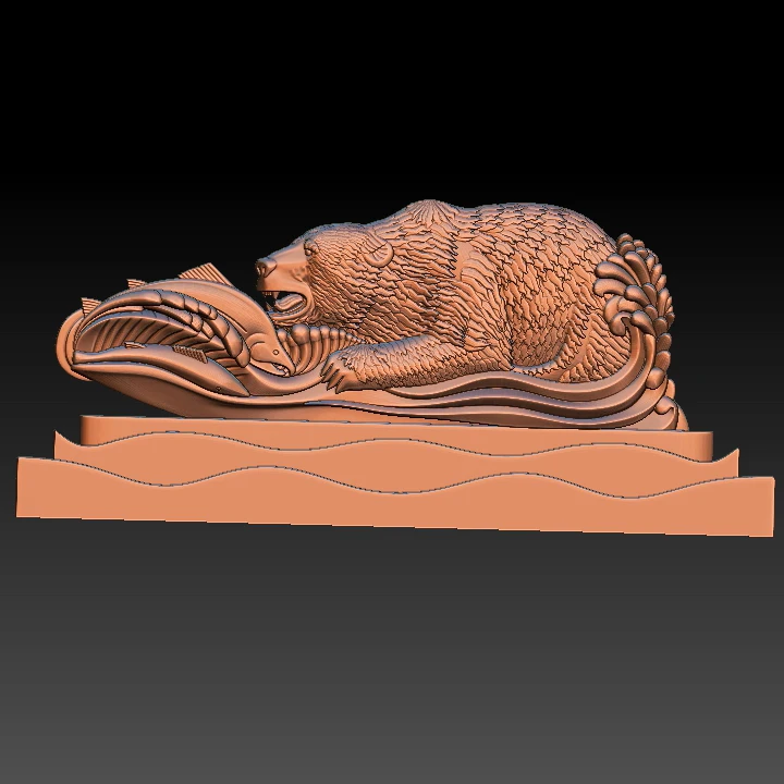 3d STL модель медведя для ЧПУ маршрутизатор гравер рельефный станок Artcam Aspire файл Bas
