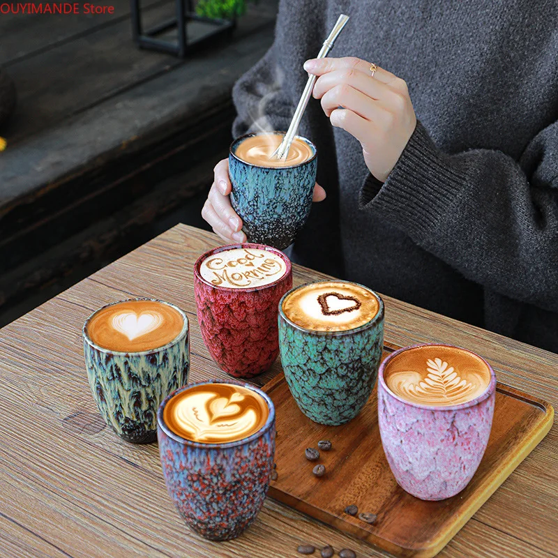 

250ml Creative Colorful Kiln Change Master Cup Ceramic Kiln Change Mark Cup Play Teacup Coffee Cup Teacup