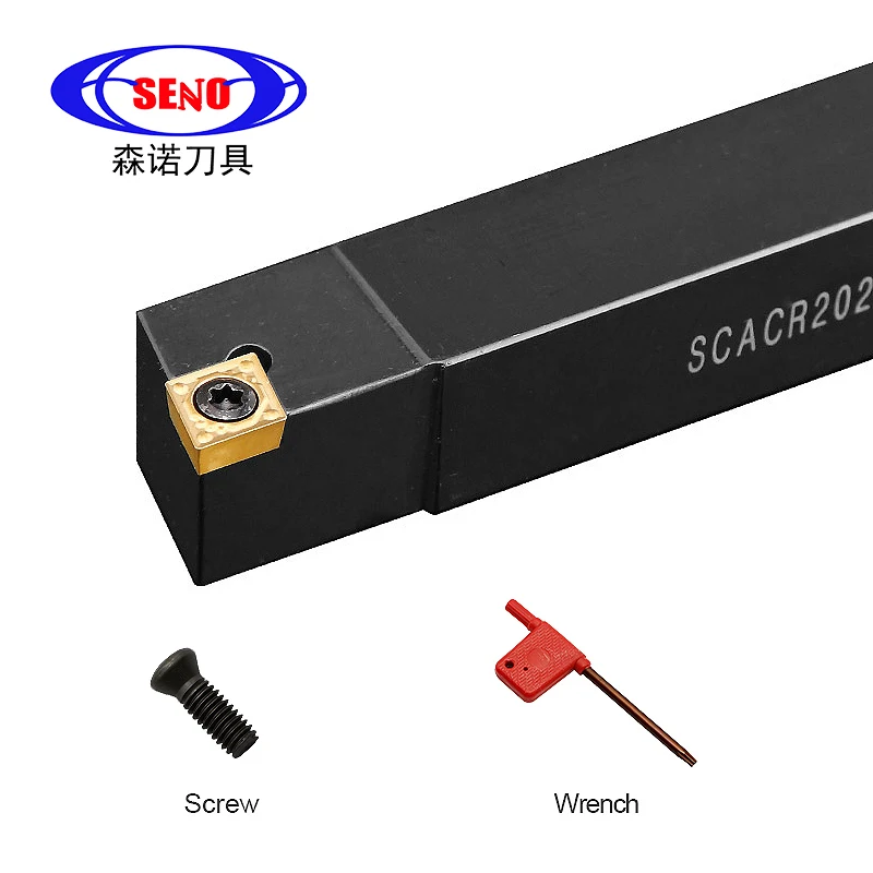 

1pc CNC Tool Lathe Tool Holder Cylindrical Turning Tool SCACR0808K06 SCACR1010K06 SCACR1212K06 For CNMG Inserts