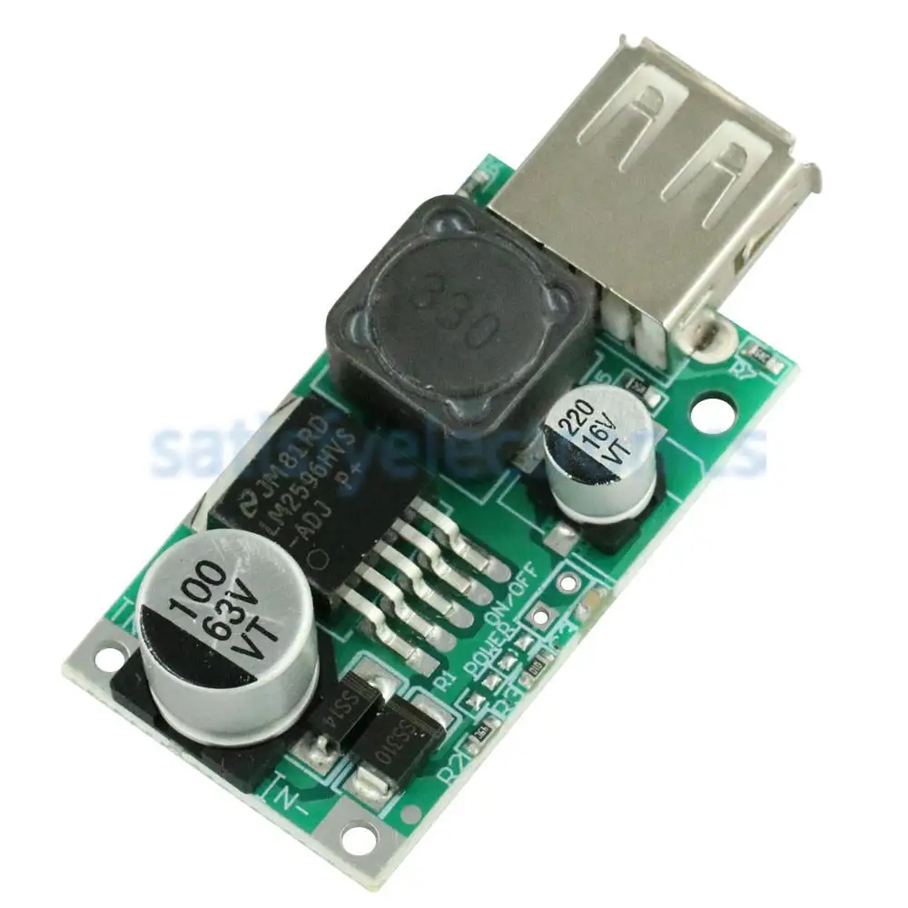 

LM2596 HV DC-DC Step Down 5V USB зарядное устройство преобразователь 9V 12V 24V 36V 48V to 5V 3A 15W для модуля платы arduino