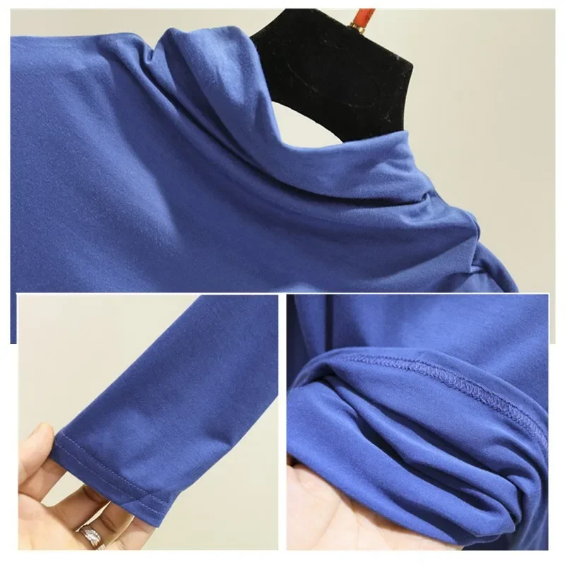 Женский топ из модала с высоким воротником и утягивающий длинными рукавами