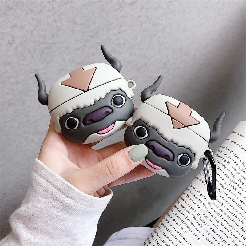 

3D Bull Earphone Case for AirPods 1 2 Pro Cartoon Wireless Headphone Protective Charging Cover for Apple Airpods Case Funda