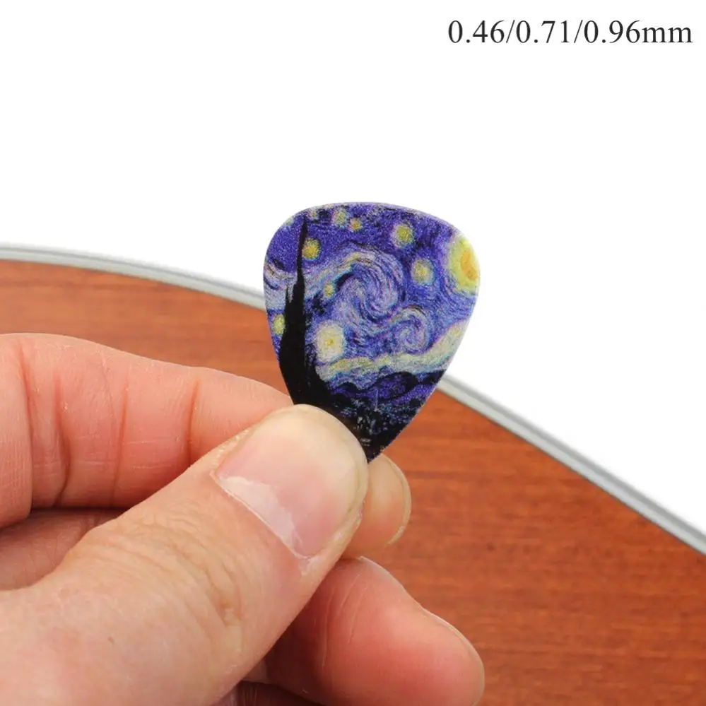 

0.46mm / 0.71mm / 0.96mm Starry Sky Celluloid Guitar Picks, Lightweight Acoustic Electric Guitar Paddle