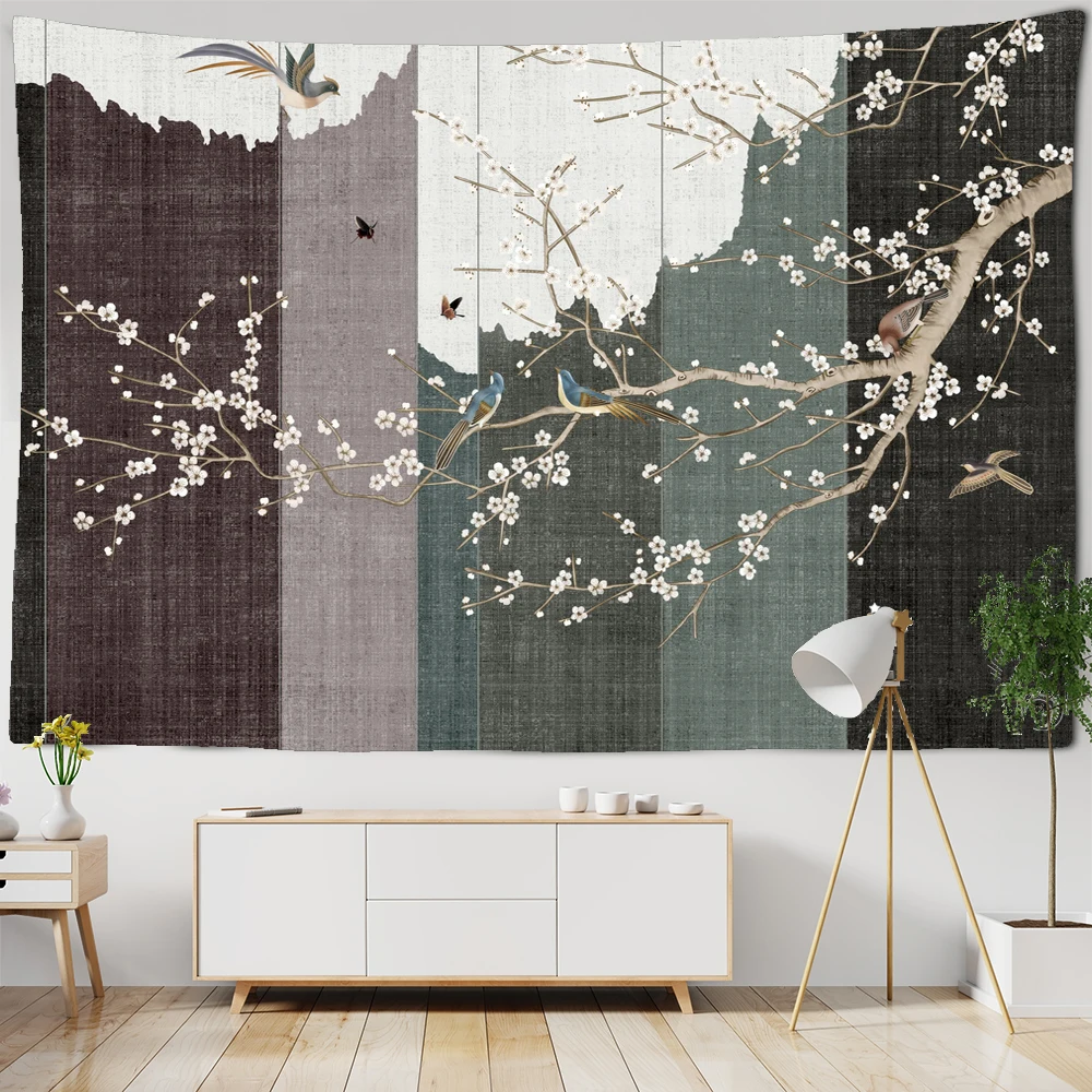 

Japanese Cherry Blossoms Tapestry Hippie Wall Decorations Living Room Tapestries Bedroom Decor Aesthetic Wall Mural Tapestries