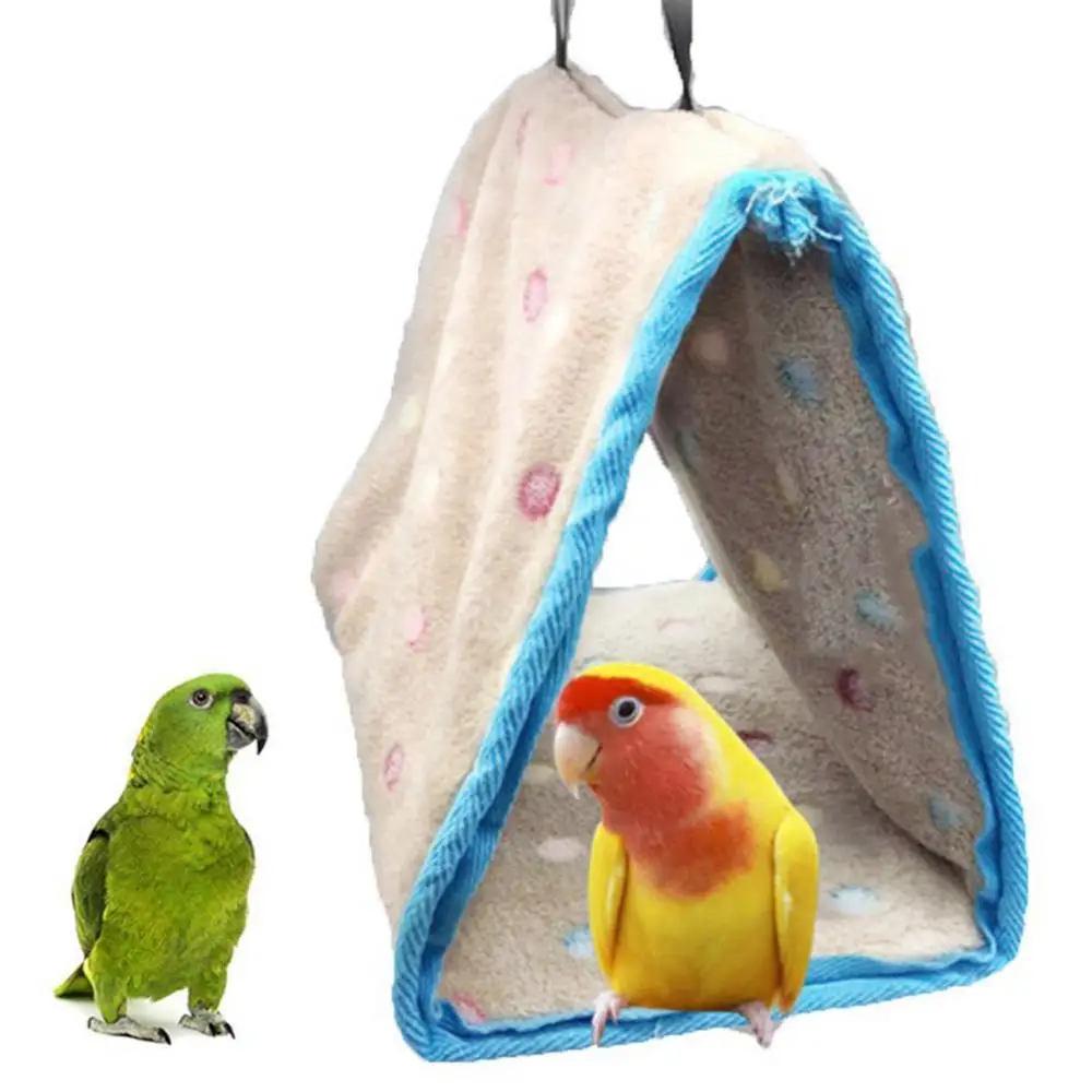 

Hanging Soft Pet Bird Parrot Warm Hammock Nest House Perch Cage Plush Bed Toy