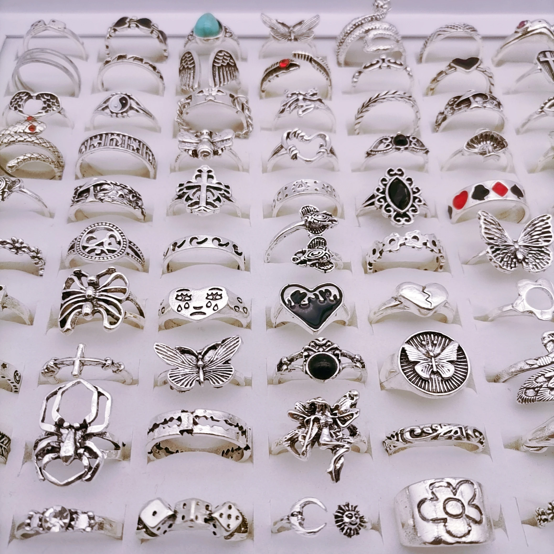

100pcs Rings for Women New Vintage Animal Snake Spider Party Wedding High Quality Accessories Love Ring Jewelry Gift Wholesale