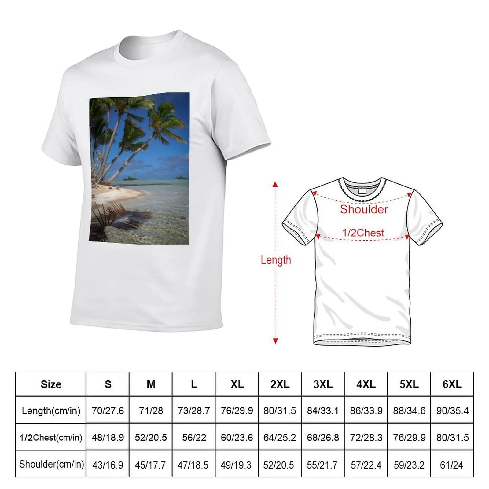 Фото Футболка Fakarava Atoll с художественным принтом, повседневный топ с принтом №2