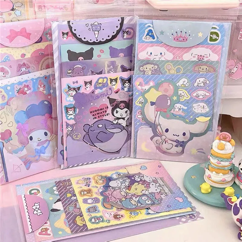 

Kuromi My Melody Cinnamoroll Hello Kittys Kawaii Sanrioed Sticker Set Cartoon Cute Waterproof Decorative Sticker Gift for Girls
