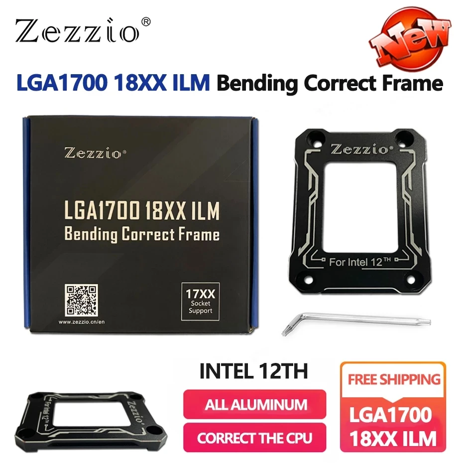 Zezzio LGA17XX 18XX ILM Intel12 Generation Bending Correct Frame CPU Backplane Orthotics Curve Fixed Buckle 1700 1800 Aluminum