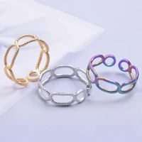 5pcs holow charm geometric ring high quality worry anti stress adjustable stainless steel charm knuckle finger rings jewelry