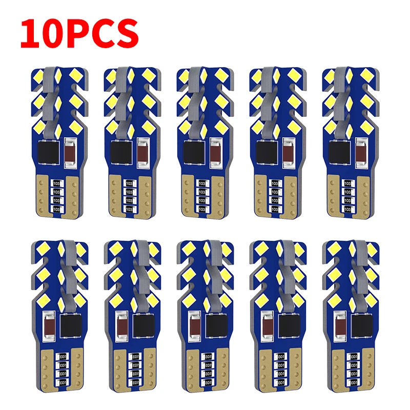 

50PCS Car Signal Lamp Bulbs W5W T10 194 168 Led 2016 24SMD Auto Clearance Map Dome Reading License Plate Lights Interior 6000K
