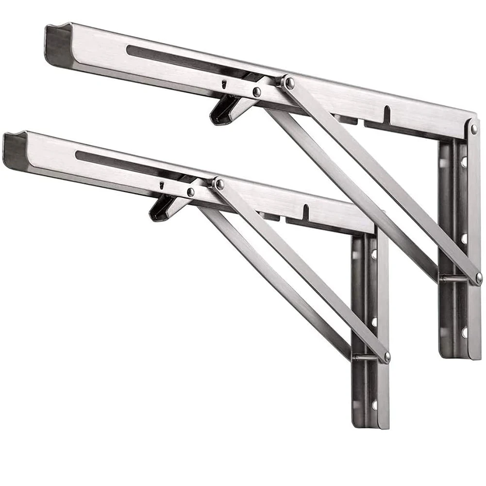 

Folding Shelf Brackets 20 Inch, Shelf Brackets, Stainless Steel Brackets for Shelves, Wall Mounted Fold Down Table