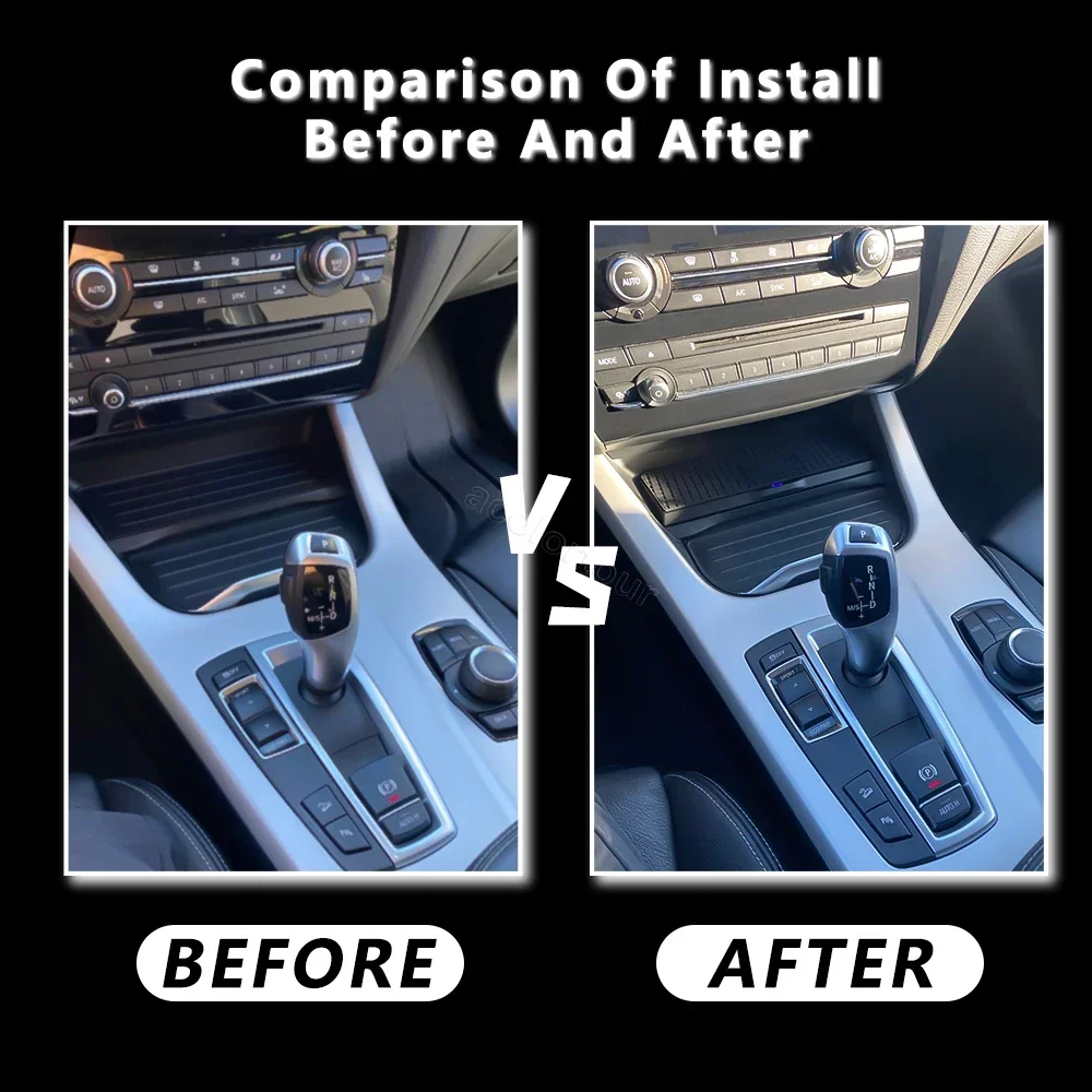 15 Вт Беспроводная зарядная площадка для bmw x3 x4 f25 f26 2011-2017 Быстрая зарядка телефона