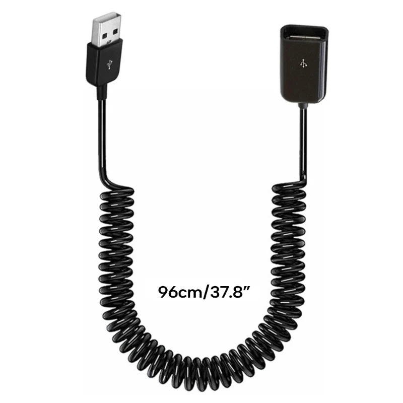 Растягивающийся спиральный кабель USB 2.0 папа-мама для удобного расширения