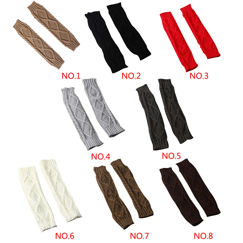 

1 Pair Arm Warmer Fingerless Winter Hand Wrist Sleeve Long Gloves Ash