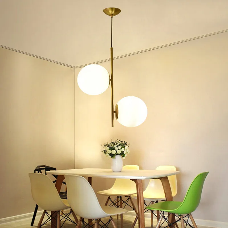 

Nordic Glass Ball Hanging Pendant Lamp Modern Fixtures Chandelier Lights for Home Dining Room Indoor Bar Coffee Restaurant Decor