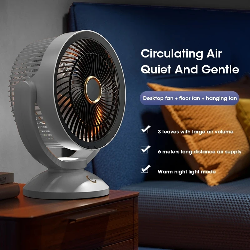 

New Circulating Fan Desktop, Strong Wind, Silent Tabletop Fan, Household Multifunctional Adjustable Electric Fan