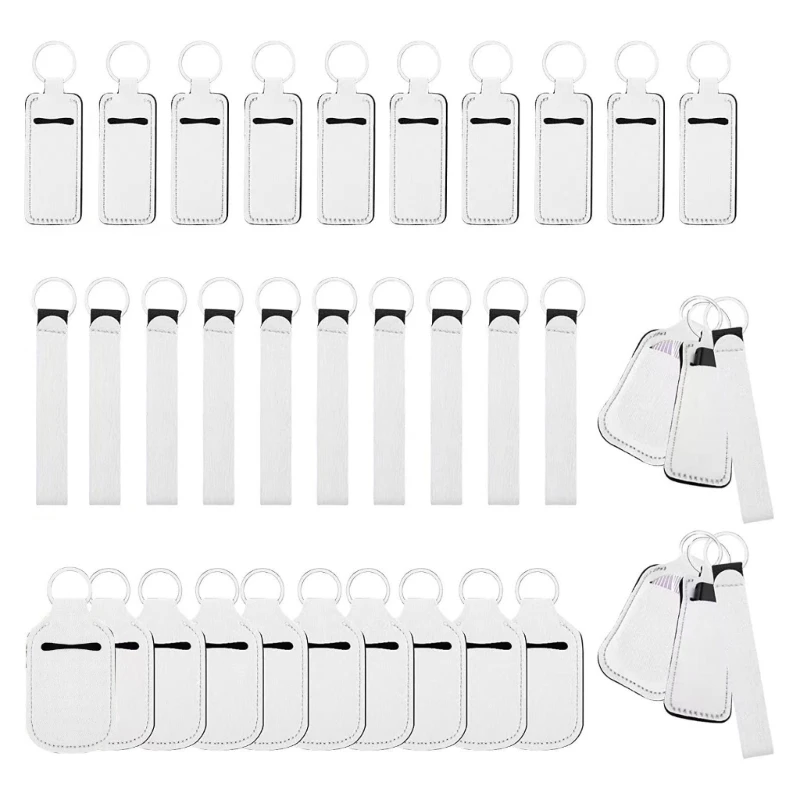 

30 штук сублимационные заготовки держатель для палочек брелок с ремешками ремешок неопреновый держатель для помады брелок DIY инструмент