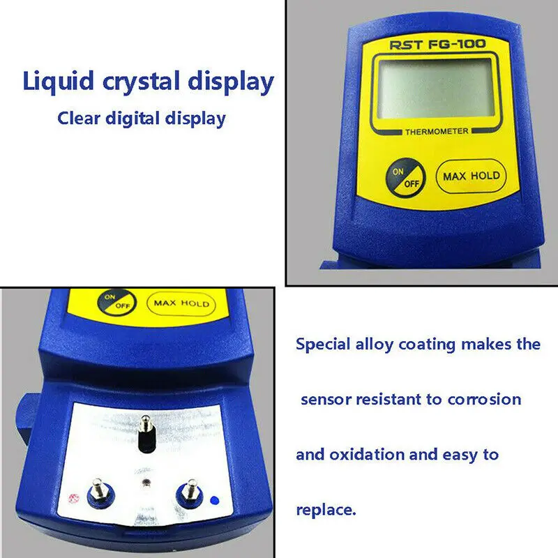 

Iron Tips Temp Tester SetLead Free Sensors Kits Portable Profession Digital Temperature Soldering Iron Tester