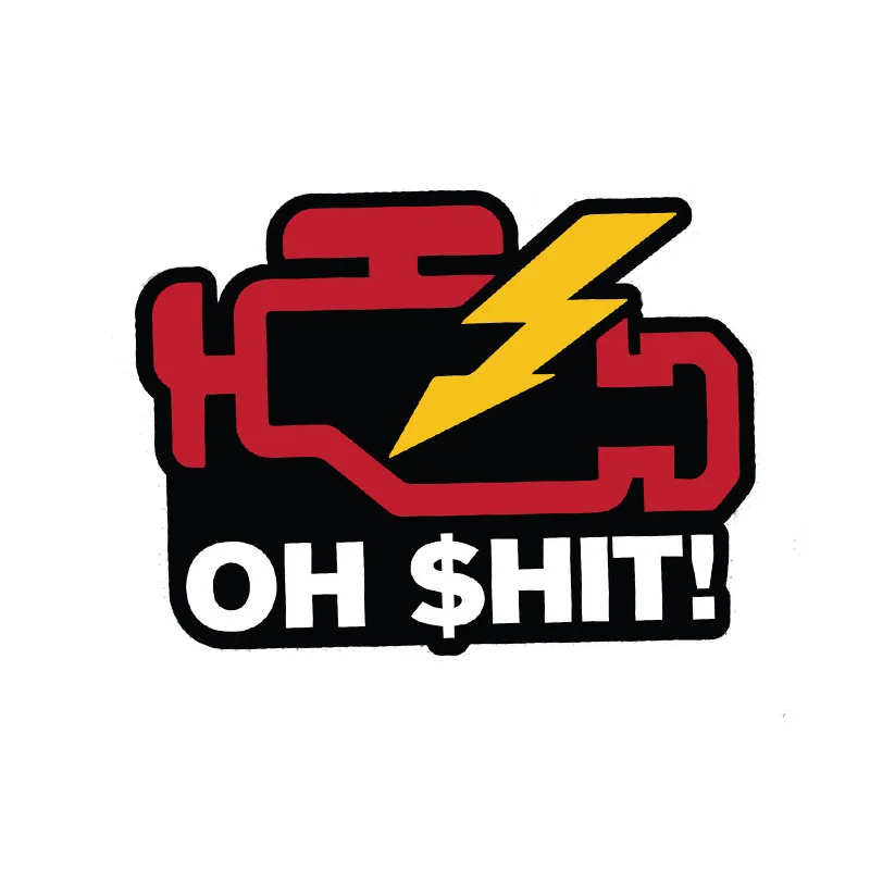 

Personality Customization Funny Personality CHECK ENGINE LIGHT Car Sticker PVC Decal 12.8CM*9.6CM