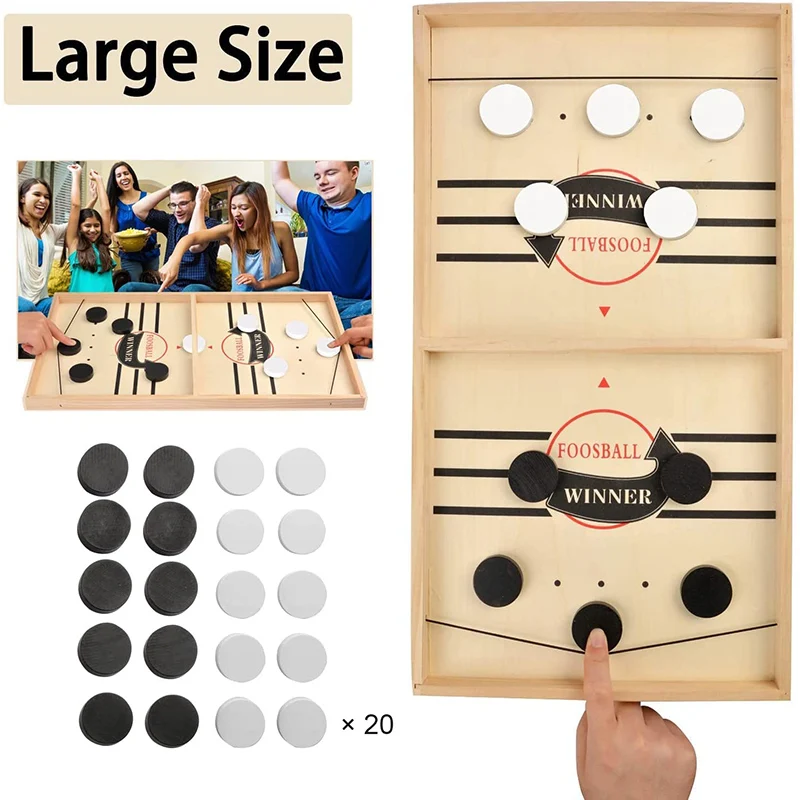 Table Fast Hockey Sling Puck Game Paced Sling Puck Winner Fun Gobang Toys Board-Game Party Game Toy for Adult Child Family Games