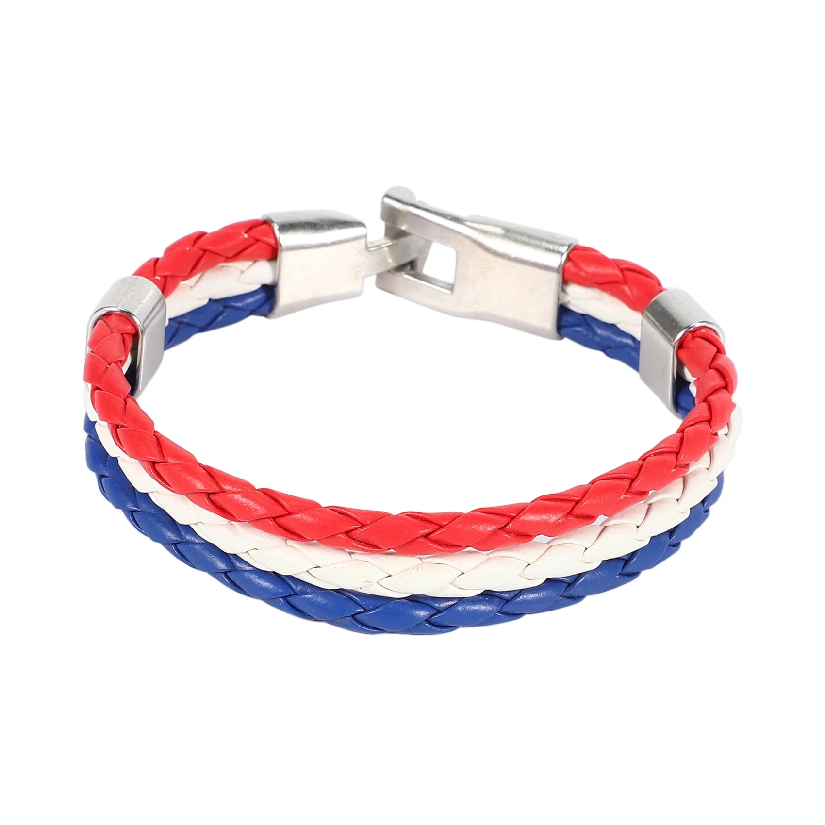

Jewelry bracelet, France French flag bracelet, alloy, white red-blue (width 14 mm, length 20