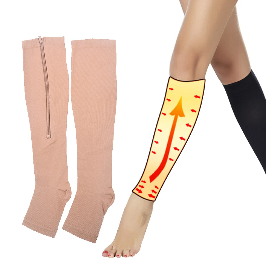 

Компрессионные носки против варикозного расширения на молнии, тонкие, красивые носки для сжигания жира и поддержки, носки на молнии для предотвращения варикозного расширения вен, забота о здоровье