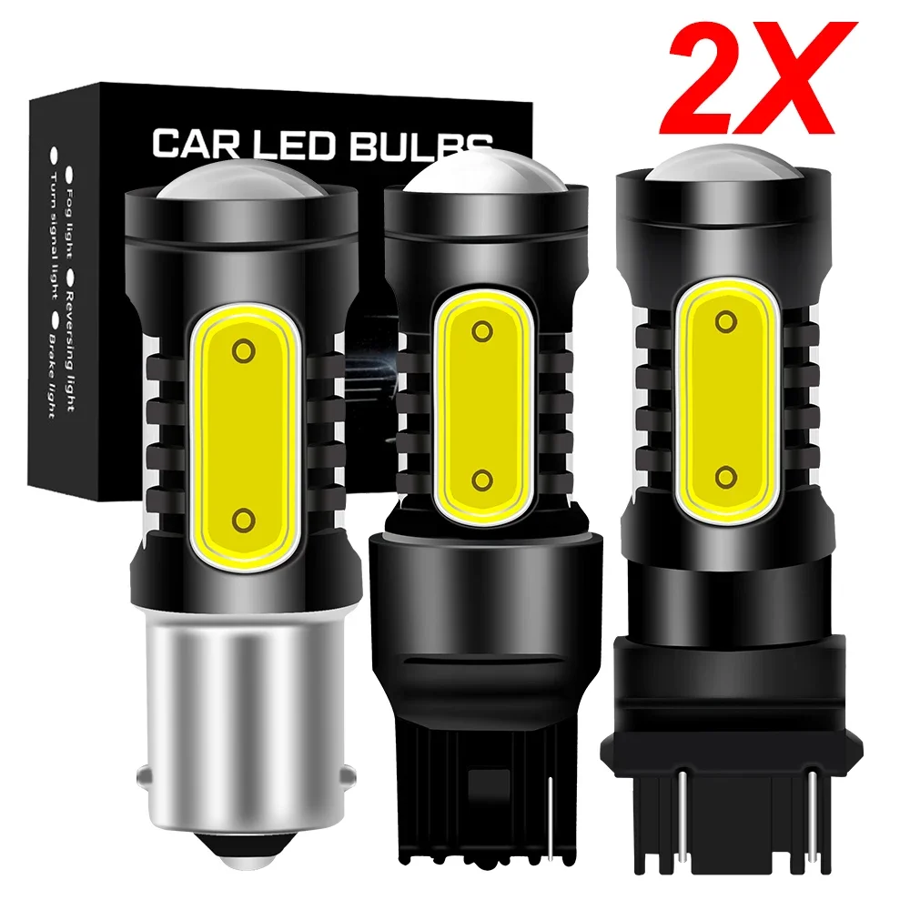 2X 1156 P21W LED BA15S PY21W BAU15S1157 BAY15D P21/5W Лампа 12 В COB T20 T25 7443 7440 W21W 3157 3156 Светодиодная для
