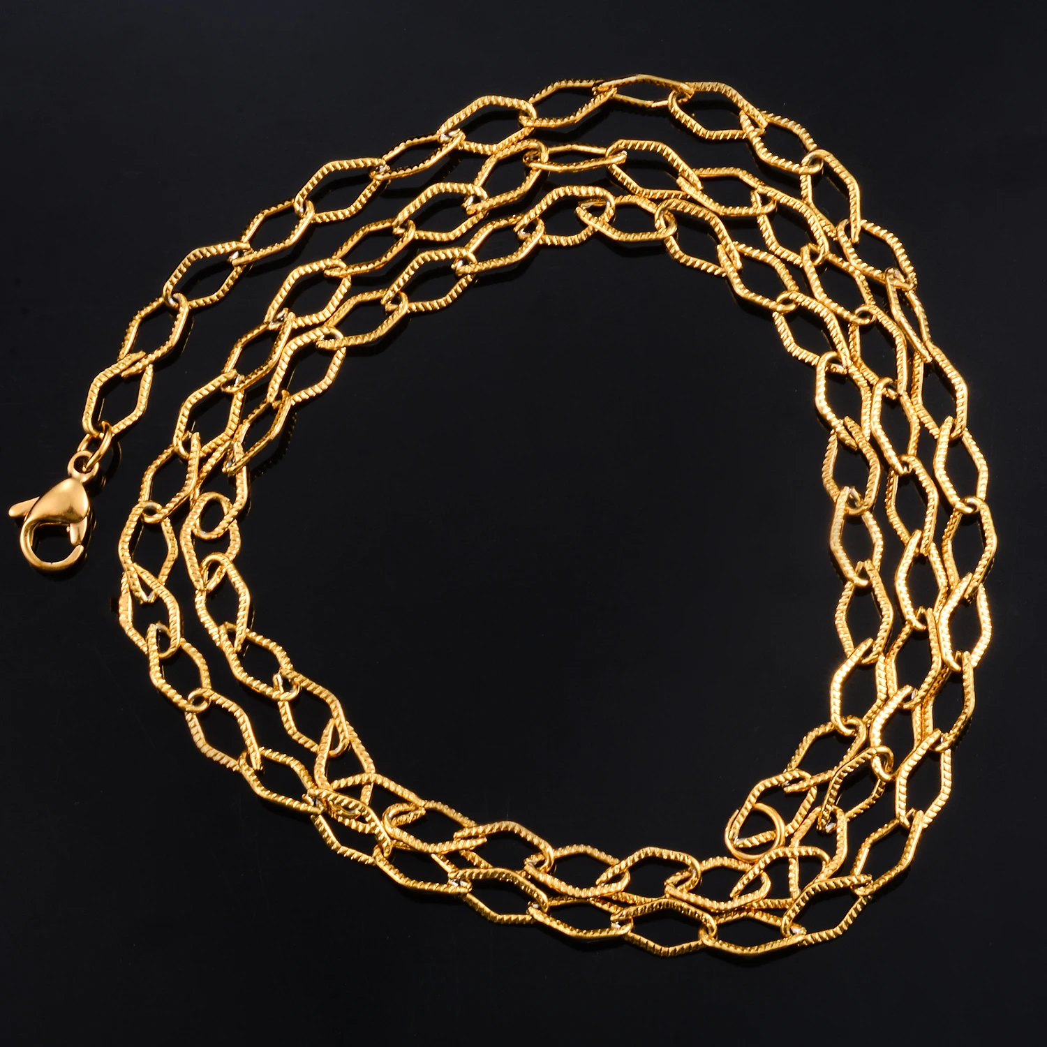 Цепочка Из Нержавеющей Стали с ромбовидными звеньями колье ручной работы