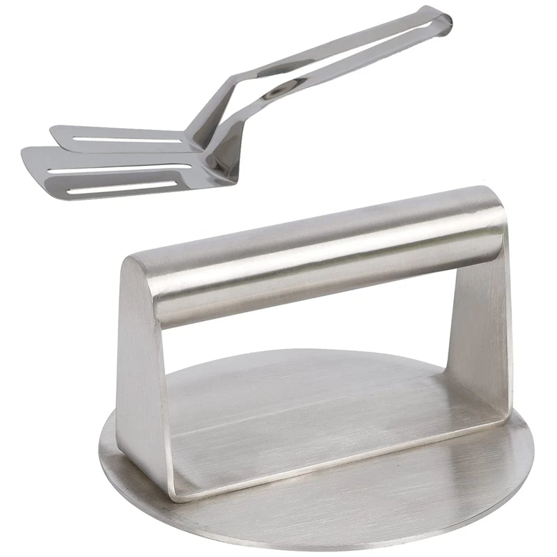 

Burger Press for Griddle,Round Bacon Grill Burger Smasher,Burger Press with Flipping Spatula for Grill Griddle Cooking