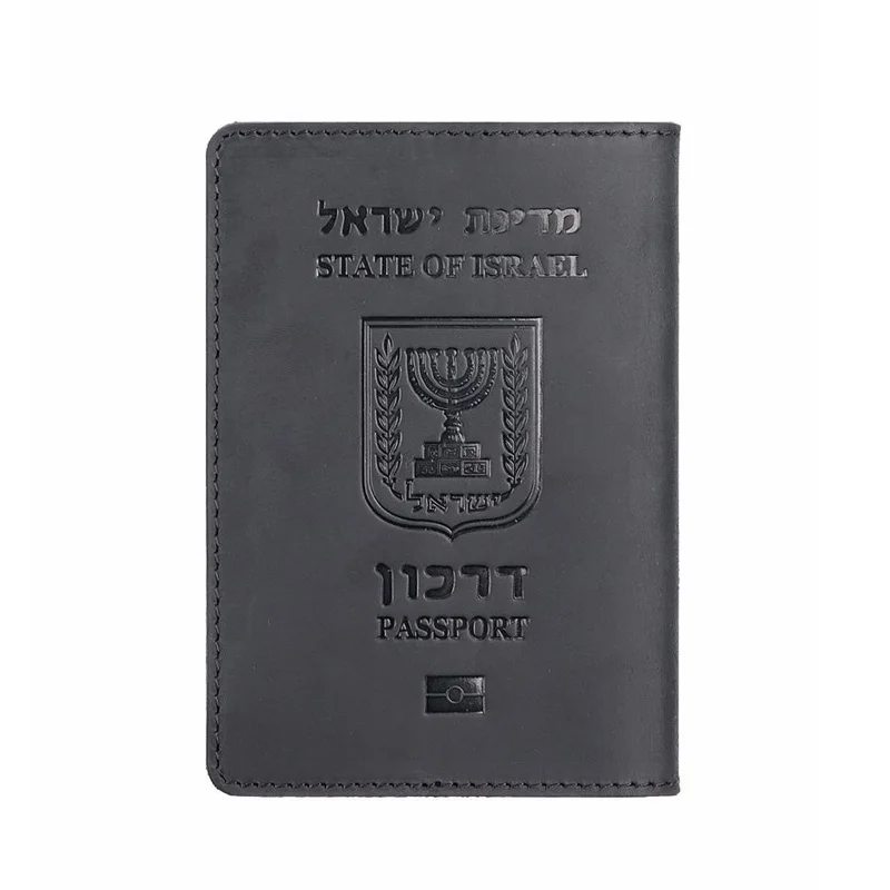 Name Engraved Leather Israel Passport Cover with Personal Name Travel Wallet Israel Passport Holder Customized Name