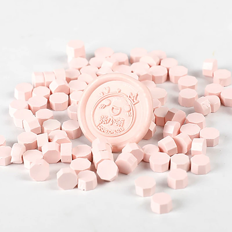 

100Pcs Soft Pink Sealing Wax Seal Beads Beans Stamp for DIY Craft Wedding Birthday Party Invitation Wax seal Ancient Sealing Wax