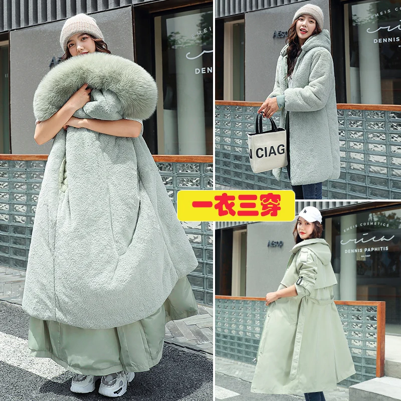 

Make winter heavy hair brought down cotton-padded jacket female three wear a dress long over-the-knee cotton-padded clothes sent