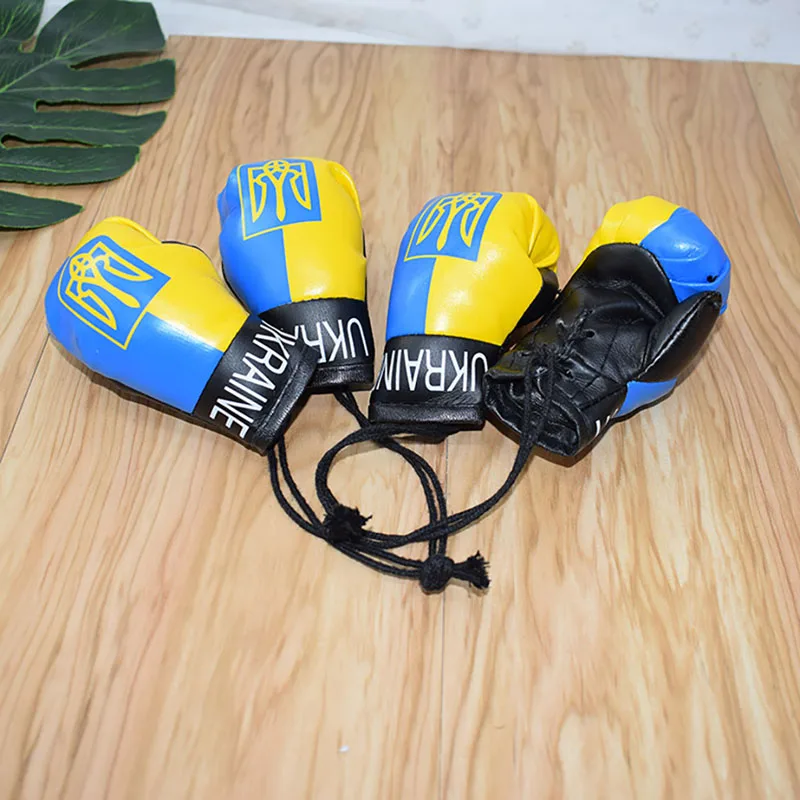 

Ukraine National Flag Boxing Gloves Keychains Hanging Pendant Accessories