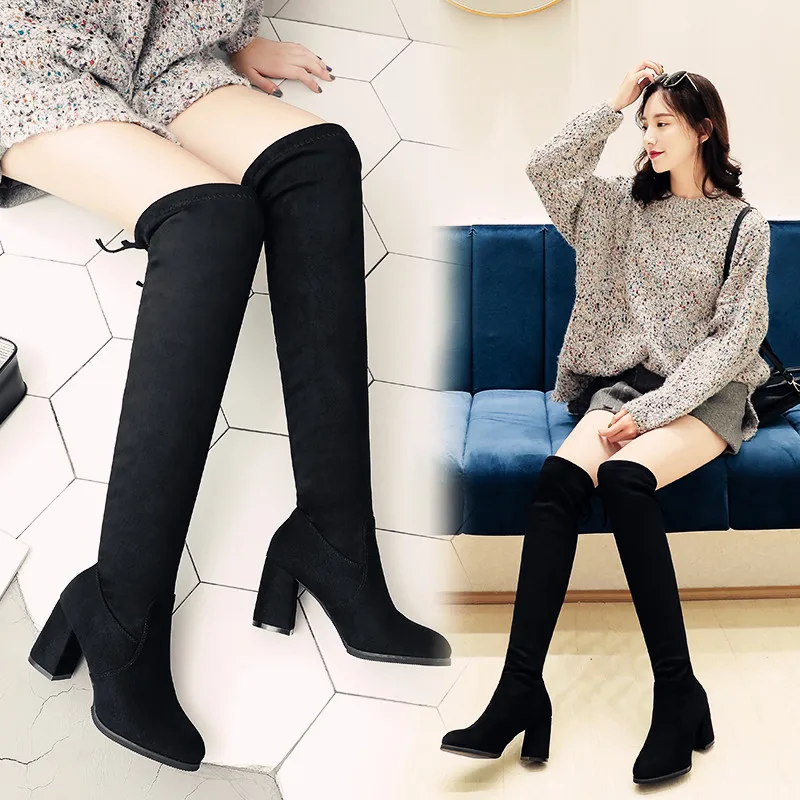 

Новые женские замшевые ботинки челси с острым носком на блочном каблуке в стиле ретро, повседневные удобные ботинки на высоком каблуке, под заказ